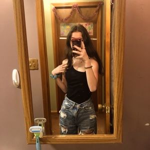 One strap ribbed shirt - Teen XS - Black -         ❗️Never Worn ❗️